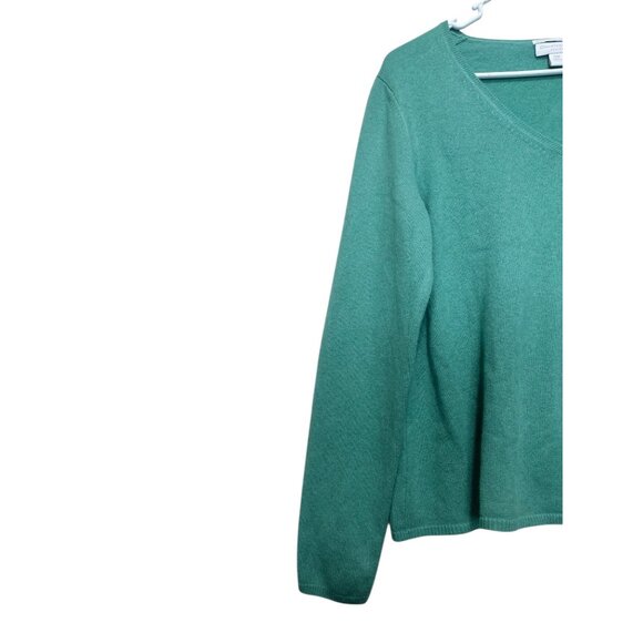 Vintage Charter Club 100% Cashmere Sweater Women Medium Green Preppy Office - Picture 8 of 10